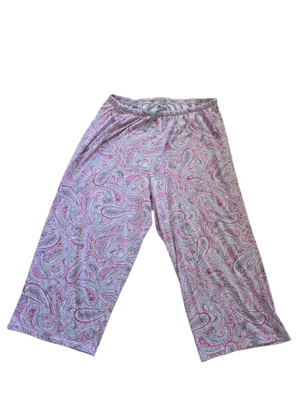 Croft & Barrow Pink Paisley Pajama Capri Pants, L. EUC.